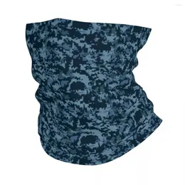 Cachecóis Azul Marinho Camuflagem Militar Digital Bandana Capa de Pescoço Lenço Mágico Impresso Multiuso Headwear Caminhadas Para Homens Mulheres Inverno