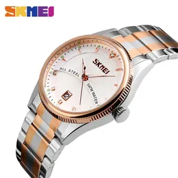 Skmei Business Mens Watch Top Brand Luxury Calendar из нержавеющей стали 3BAR Водонепроницаемые кварцевые наручные часы Relogio Masculino 91233126