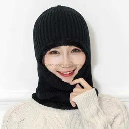 Winter warme Strick-Sturmhauben-Maske, ein Loch, Vollgesichtsmasken, Radfahren, Skifahren, Gorros Bonnet, Damen und Herren, 100 % Acryl-Fleece, Thermo-Mützen, Mütze, Großhandel