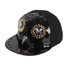 Caps Hüte Doitbest Europa Metall Punk Kinder Baseball Caps Nieten Kinder Hip Hop Cap Snapback Caps Jungen Mädchen Schirmmütze Elternkind Hut x0721