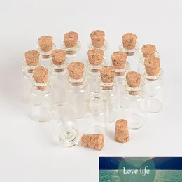 Whole- Whole 1ml Mini Glass Bottles Vials With Cork Empty Tiny Transparent Glass Bottle Jars 13 24 6mm 100pcs lot Shi3087