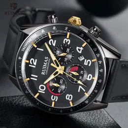 Ruimas Watches Men Top Brand Luxury Military Leather Wristwatch Man Clock Fashion Chronograph Casual Sport Watch Relogio 574238L