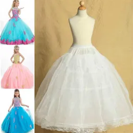 Dwa obręcze z koronkową krawędzią biały pettiskirt Wedding Flower Girl Petticoat Children Underskirt Slips Fit Kids239l