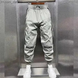 Herrbyxor Vetements Men's Cargo Pants Zipper Strips Casual Pants Spring and Autumn 2023 Full matchande koreanska påsade Hougong -byxor Hip Hop Z230721