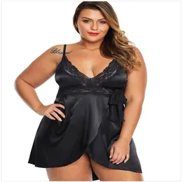 2020 Plus Size Sexy Pajamas BabyDoll Lingerie Sexy Erotic Women шелковистая сексуальная пижама ночная рубашка нежно