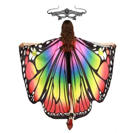 Novelty Games Butterfly Shawl Costumes Halloween Women Costume Ladies Cape Soft Polyester With Antenna Headband For Party Festivals Carnival 230721