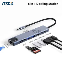 Expansion Boards Accessories MZX 8in1 USB Hub 3 0 Laptop Accessories Docking Adapter Dock Station Splitter Type C PC to HDMICompatible for Macbook Pro Air J230721