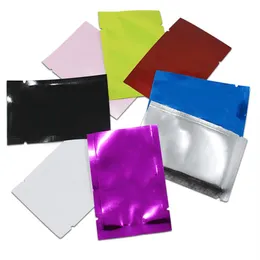 Flat Open Top Aluminium Foil Bag 200pcs Lot Värmtätning Vakuum Pouch Packing Food Coffee Powder Package Mylar Bags 239U