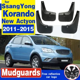 ل Ssangyong Korando New Actyon C200 2011-2015 Car Mudflaps Fender Mud Guard Splash Splash Accessories 2012 2013 20142609