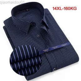 Men's Casual Shirts high quality summer striped shirt men plus size big 12XL 11XL 14XL work formal shirts oversize Business Dress shirt cotton 70 L230721
