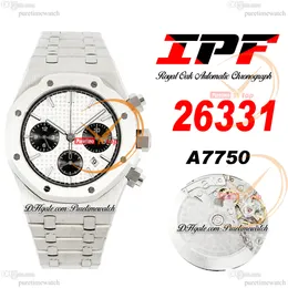 IPF 26331 ETA A7750 Automatyczne chronografie Męskie Obejrzyj Białe czarne markery stalowe Bransoletka ze stali nierdzewnej Super Edition HerrenUhr ELOJ HOMBRE Puretimewatch D4