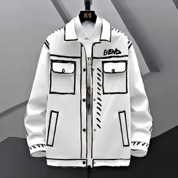 Camicie casual da uomo Giacche autunnali primaverili Moda coreana Cappotto con risvolto corto Decorazione Corpo Giacca Cappotti Hip Hop di alta qualità Uomo 230720