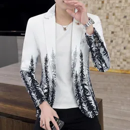 Men's Suits DYB&ZACQ 2023 Autumn Slim-Fit Long-Sleeved Printed Blazer Youth Fashion Casual Gradient Color Blazers S-3XL