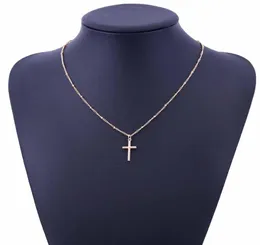 Модная золотая цепочка кросс -подвесной ожерелье маленькое золото ожерелья чокеры хип -хоп украшения для мужчин Женские подарки