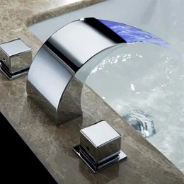 Skowll sıcaklık kontrollü musluk su musluk banyo led şelale musluk banyo mikseri hg-1182dc t200710254a