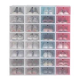 12 stücke Schuh Box Set Mehrfarbige Faltbare Lagerung Kunststoff Klar Startseite Organizer Schuh Rack Stapel Display Lagerung Organizer Einzel Box c299o