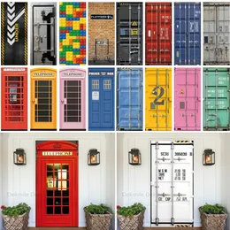 Wall Stickers Selfadhesive Color Container Telephone Booth Door Waterproof Oil Proof Wardrobe Furniture Refurbishment Wallpaper Safe 230720