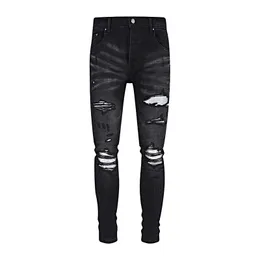 Luxurys Designer Distressed France Fashion Pierre Straight Herren Biker Hole Stretch Casual Jean Men Skinny Elasticit 411