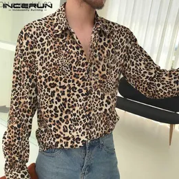 Maglioni da uomo 2023 New Sexy Society da uomo a maniche lunghe con stampa leopardata Top da uomo Polo Camisas Hombre Camicia casual S-5XL Z230721