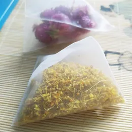 Sachet de filtre à thé en nylon sacs transparents sachet de thé pyramide vide thermoscellé 1000pcs lot2688