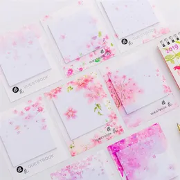 Cute Kawaii Cherry blossoms Memo Pad Sticky Notes Cancelleria Adesivo Postato Adesivi Planner Blocchi note Materiale scolastico per ufficio250g