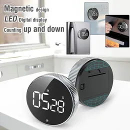 Kök Timers Silent Magnetic LED Digital Timer för matlagning Dusch Studie Självreglerande Rotary Countdown Alarm Clock Gadgets 230721