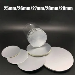 200 Stück 25 mm 26 mm 27 mm 28 mm 29 mm Aluminiumfoliendichtungen medizinische Aluminiumfolien-Dichtungspads für PET PE PP PS PVC HDPE Glas Acryl2801