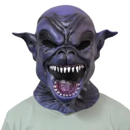 Party Masks Halloween Creepy Evil Blue Monster Mask Demon Horror Dress Up Ghost Latex Prop Novelty Costume Carnival Helmet 230721