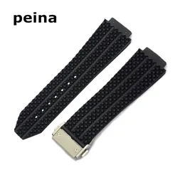 25mmX19mm Novas pulseiras de relógio masculinas com pneu para mergulhador de borracha de silicone para H-U-B259f