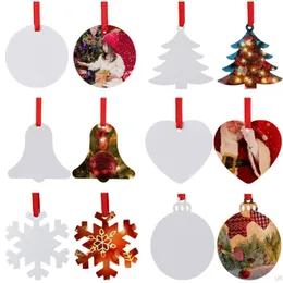 Für Weihnachten Ornament Blanko Druckerzubehör Sublimation Metall Aluminium DIY Passen Sie Ihr Bild an 100 Stück Lot340V