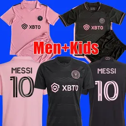 Messi Inter Miami CF 2023 2024 축구 유니폼 Matuidi Jean Campana Yedlin Beckham MLS 22 24 Football Shirt Men and Kids Kit Player 팬 버전 Jersey
