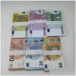 Andere festliche Partyartikel Filmgeld Banknote 5 10 20 50 Dollar Euro Realistische Spielzeugbar-Requisiten Kopienwährung Faux-Billets 100 Stück Dhgvn
