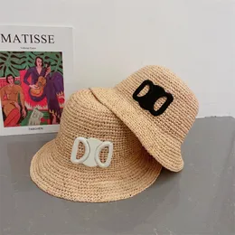 Summer Straw Hat Designer Bucket Hats Womens Men Casquette Handmade Flat Fisherman Cap Lady Grass Braid Beach Sun Hat