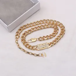 20Style Designer Necklace Pendant Halsband Designers Fashion Diamond Thick Chain Rostfritt stål Letter för kvinnor Bröllop Hög kvalitet