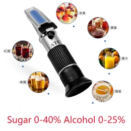 Concentration Meters Handheld Refractometer Sugar Concentration Meter Densimeter 0-40% Brix Saccharimeter Sugar Tester Fruits Grapes Alcohol Tools 230721