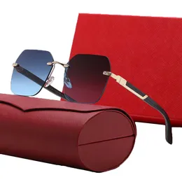 Mens sunglasses for womens luxury square designer sunglasses man big glasses polarized sunshade eyeglasses classic Adumbral outdoor beach Rimless sunglasses