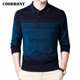 T-shirts masculinos Camisetas Coodrony suéter Men Autumn Winter Turndown Collar Men Moda Fashion Color Casual Pull Homme Knitwear Cloing C1130 J230721
