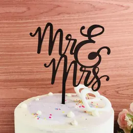 파티 용품 Mr and Mrs Wedding Cake Topper 기념일 발렌타인 데이 장식
