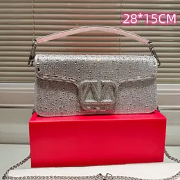 Designer Woman's Evening Bags Elegant Chain Shoulder Bag Lady Flash Crystal Handbag 9 Options