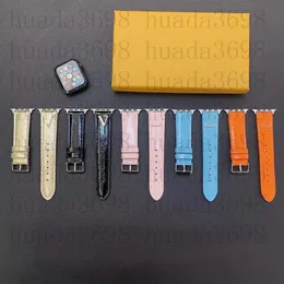 Luksusowe projektanty inteligentne paski do Apple Watch Band 49 mm 41 mm 45 mm 42 mm 38 mm 44 mm 44 mm Pasmowe pasma iwatch 8 7 6 5 4 3 2 2 -pasmowa moda l lakier skórzana bransoletka