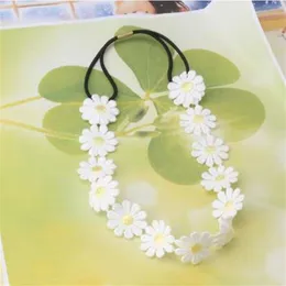 Neue Mode Blume Stirnband Mädchen Elastisches Haarband Frauen Haarschmuck Weiße Gänseblümchen Felgen Kopfbedeckung Kette Floral Haar Kopf Band247G