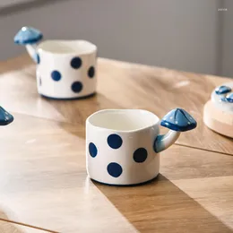 Plates Dark Blue Mushroom Cup Afternoon Tea Cutlery Set Good-looking Maiden Heart Mug Strange Shaped