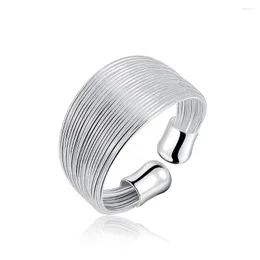 Bröllopsringar färg silver ring söt högkvalitativ kedja kvinnlig dam stil festival gåvor vackra trendiga smycken