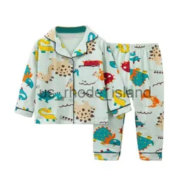 Piżama tuonxye Nowe jesień chłopcy długie rękawy piżamy dziewczęta Zestaw dinozaury Pajama bawełna dzieci pijama dzieci snu x0721