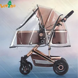 Stroller Parts Accessories Universal Waterproof Pram Rain Cover Baby Stroller Accessories Transparent Zipper Open for Pushchairs Raincoat 230720