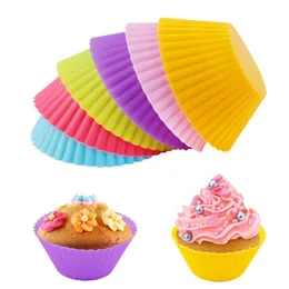 Cupcake Silicone Muffin Cake Cup Mould Case Bakeware Maker Mold Tray Baking Bakeware