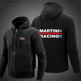 Mäns hoodies tröjor 2021 Nya mäns martini racing tryckning fast färg hoodie våren och hösten avslappnad långärmade harajuku mode tröjor rockar l230721