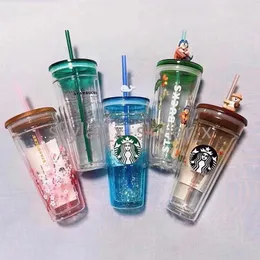 2021 Limited Edition Starbucks Mugs Large Capacity Glass Accompanying Cup with Straw270h