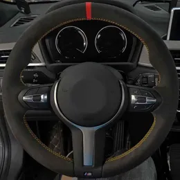 Car Steering Wheel Cover Black Suede DIY Soft For BMW M Sport 1 Series F20 M135i M140i M235i M240i X1 F21 F48 X2 F39 X3 F25243K
