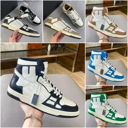 Sneakers skel-top luksusowe designerskie buty sprężynowe skórzane kości aplikacje górne eva wkładka niska wysokiej klasy sport sportowy komfort najwyższej jakości rozmiar 38-45